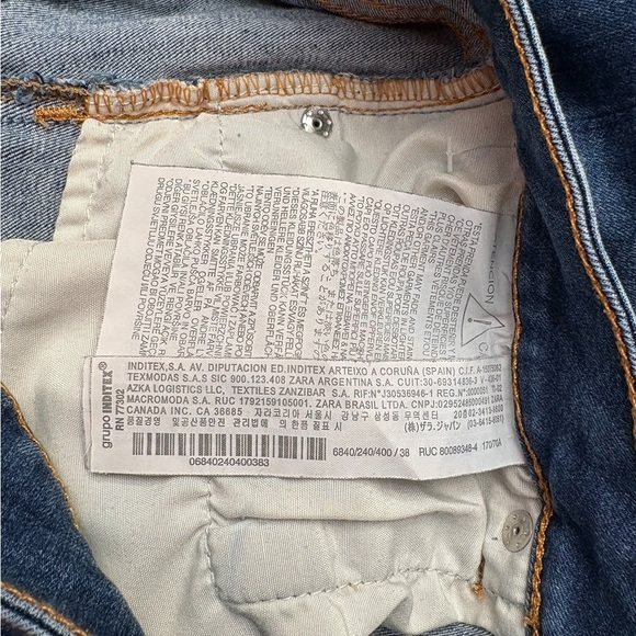 ZARA Premium Denim Collection, Distressed Blue Jeans, Size 6 - Picture 4 of 10